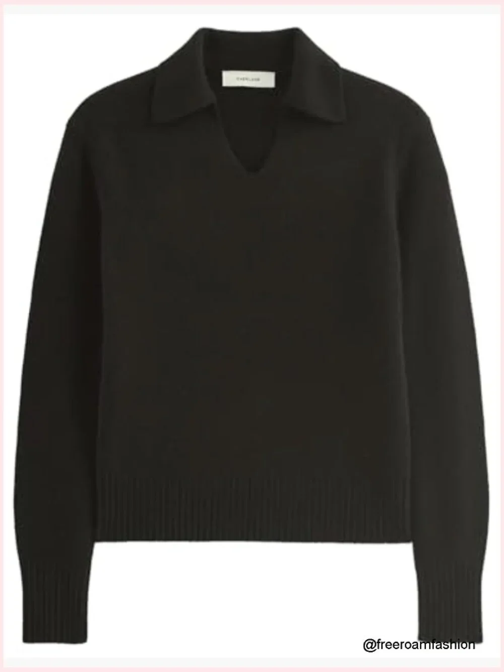 Cashmere Blend Polo Sweater Luxe Soft Long Sleeve Pullover